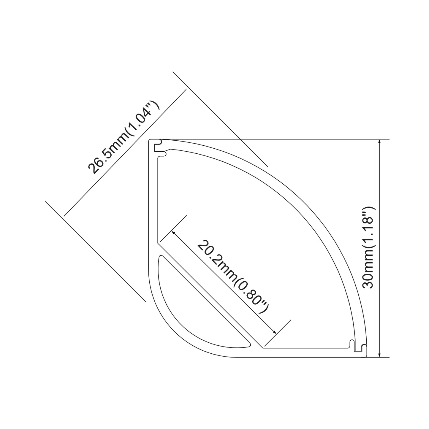 Aluminium profile with strip - RHEALP016R