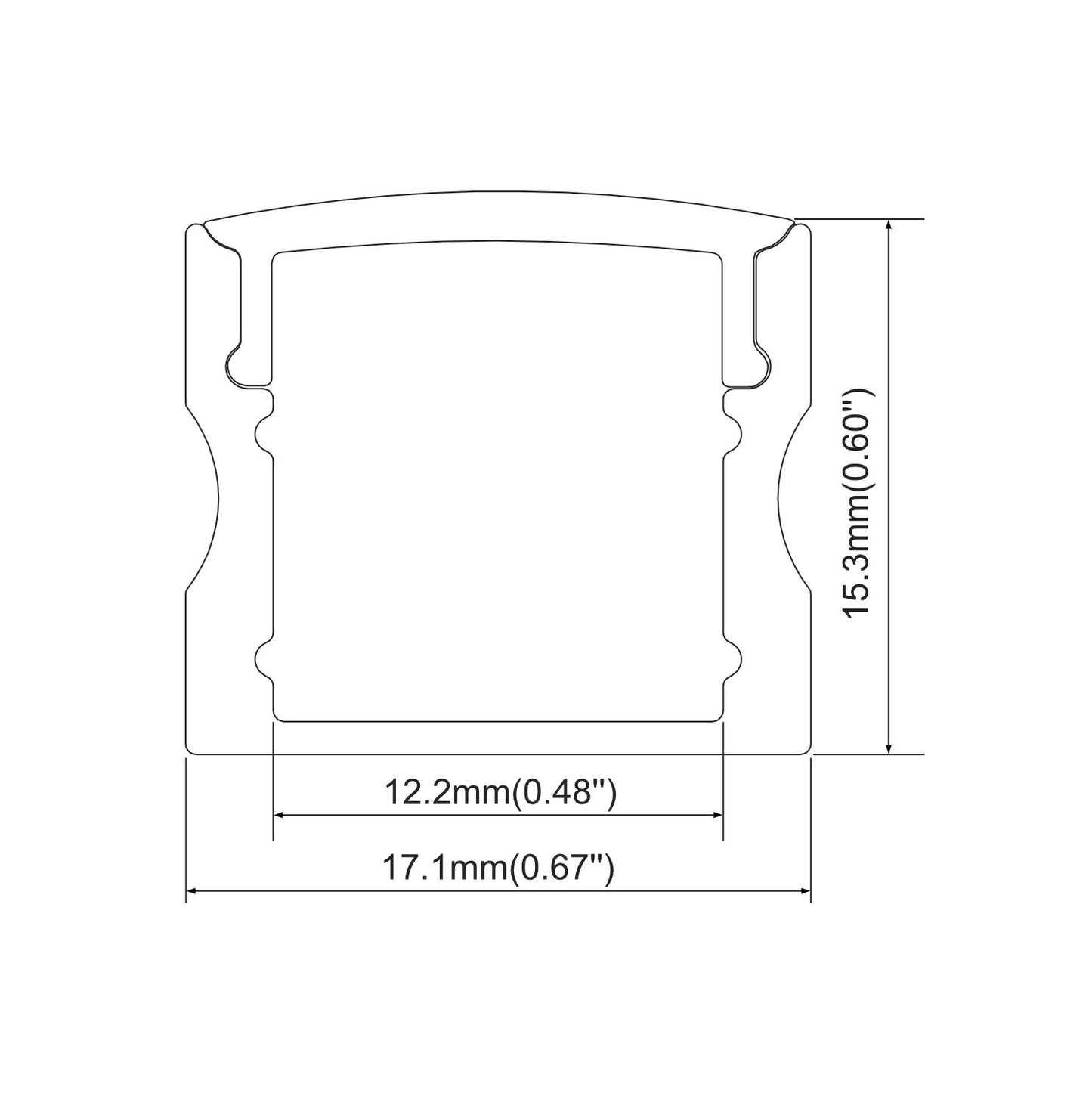 Aluminium profile with strip - RHEALP004R