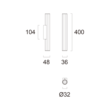 FS1275‑12 indoor LED up-down wall light, cylindrical aluminum housing, dual beam architectural sconce.
