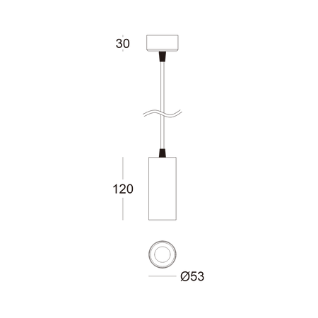 The FS3040A‑10 pendant spot light in matte black, with its minimalist design and precise beam focus
