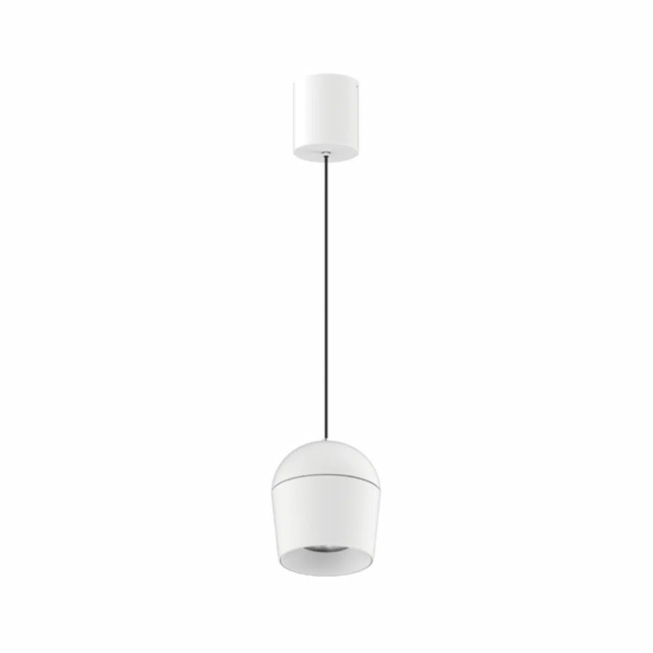 Sleek, minimalist pendant lighting installed in a high-end office space.