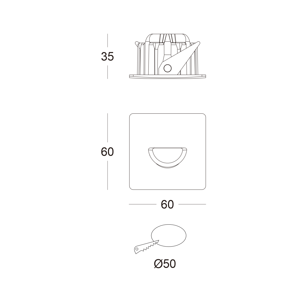 FS5091‑03 compact LED corner light highlighting an interior wall niche