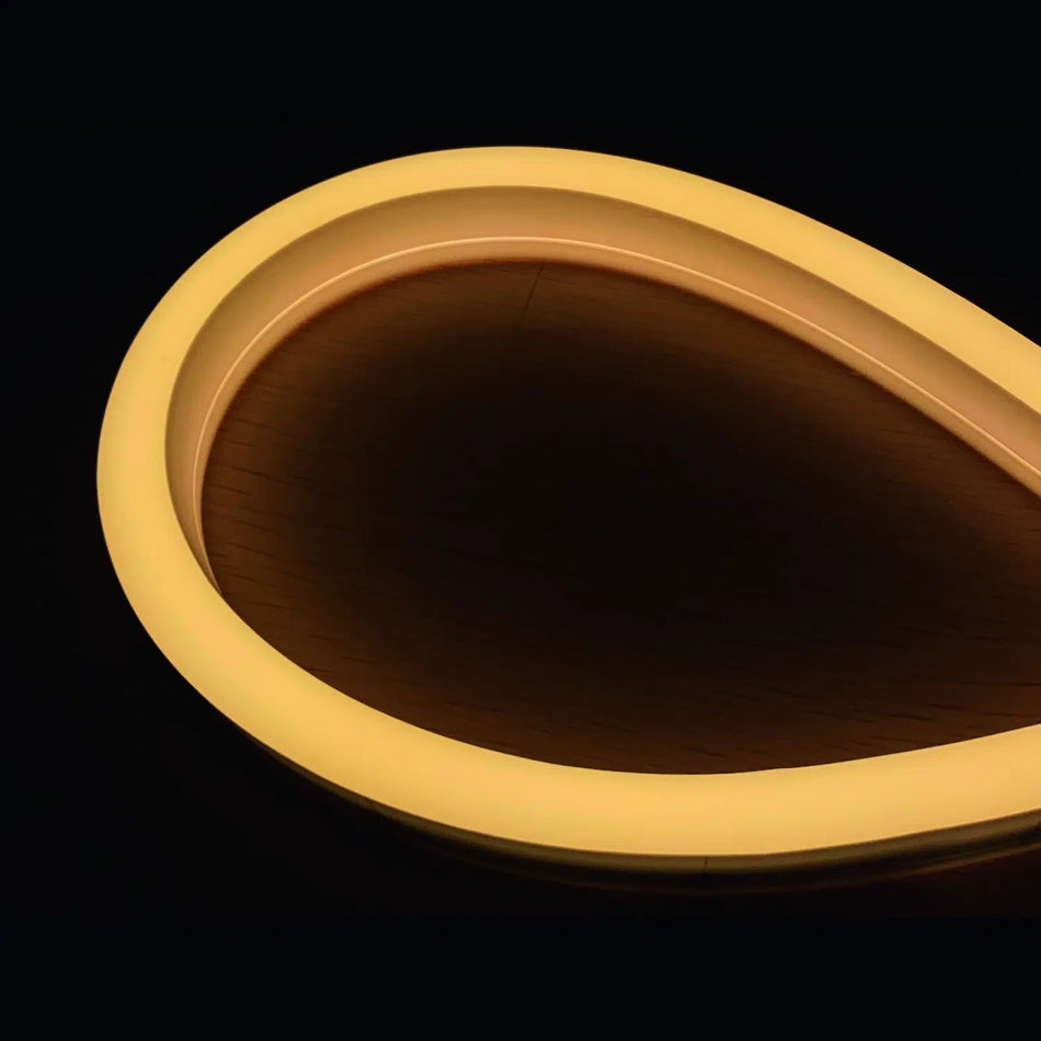 RLLNFSB1120 IP68 PU neon flex side-bend LED light - high-quality polyurethane encased strip. Shows smooth side bend, uniform illumination, and opal finish.