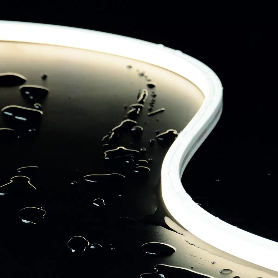 RLLNFB1212 SS flexible LED neon flex, demonstrating its application in creating a dynamic and energy-efficient lighting design for a building exterior.