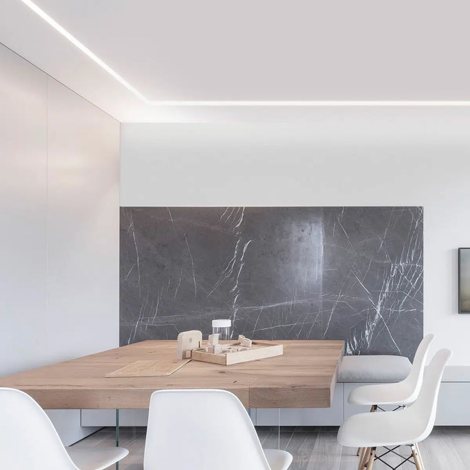 RLL-627-M3535 LED profile light, demonstrating its application in providing stylish and functional illumination in a contemporary interior.