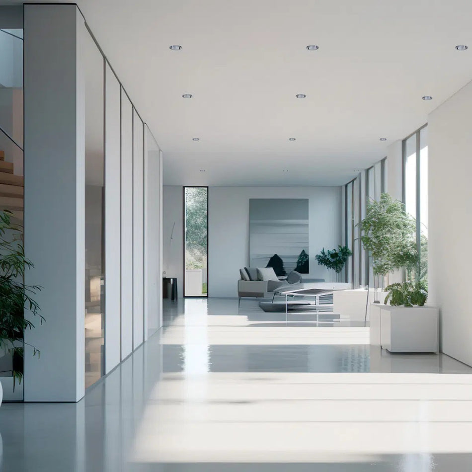 EST‑2.5EB‑18 compact trimless recessed LED downlight illuminated ceiling