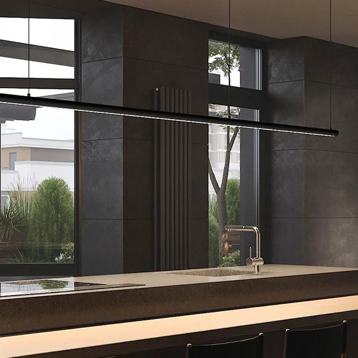 RLL‑541‑BM30 - high‑CRI, dimmable, suspended round LED profile—optimised for luxury residences, offices, and commercial spaces.