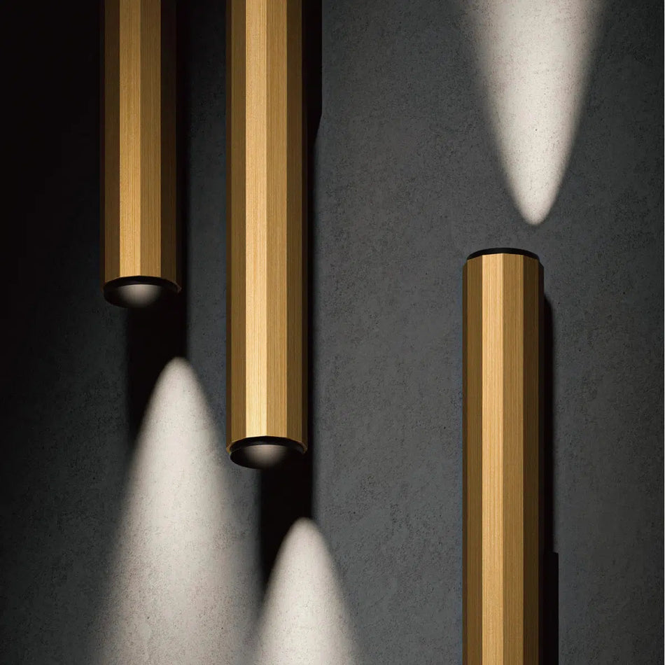 FS1275‑12 indoor LED up-down wall light, cylindrical aluminum housing, dual beam architectural sconce.
